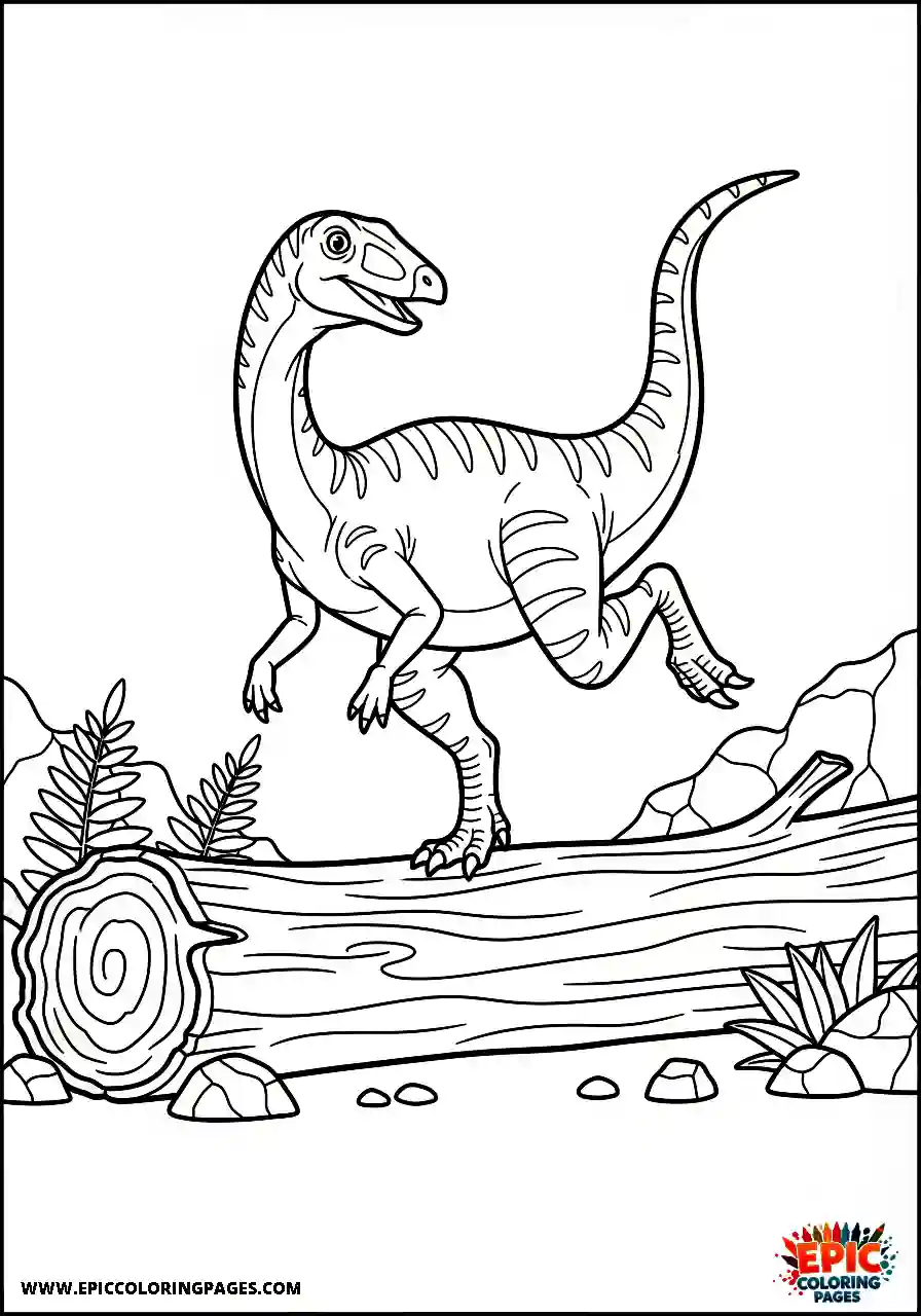 Coelophysis Coelophysis balanced playfully on a log