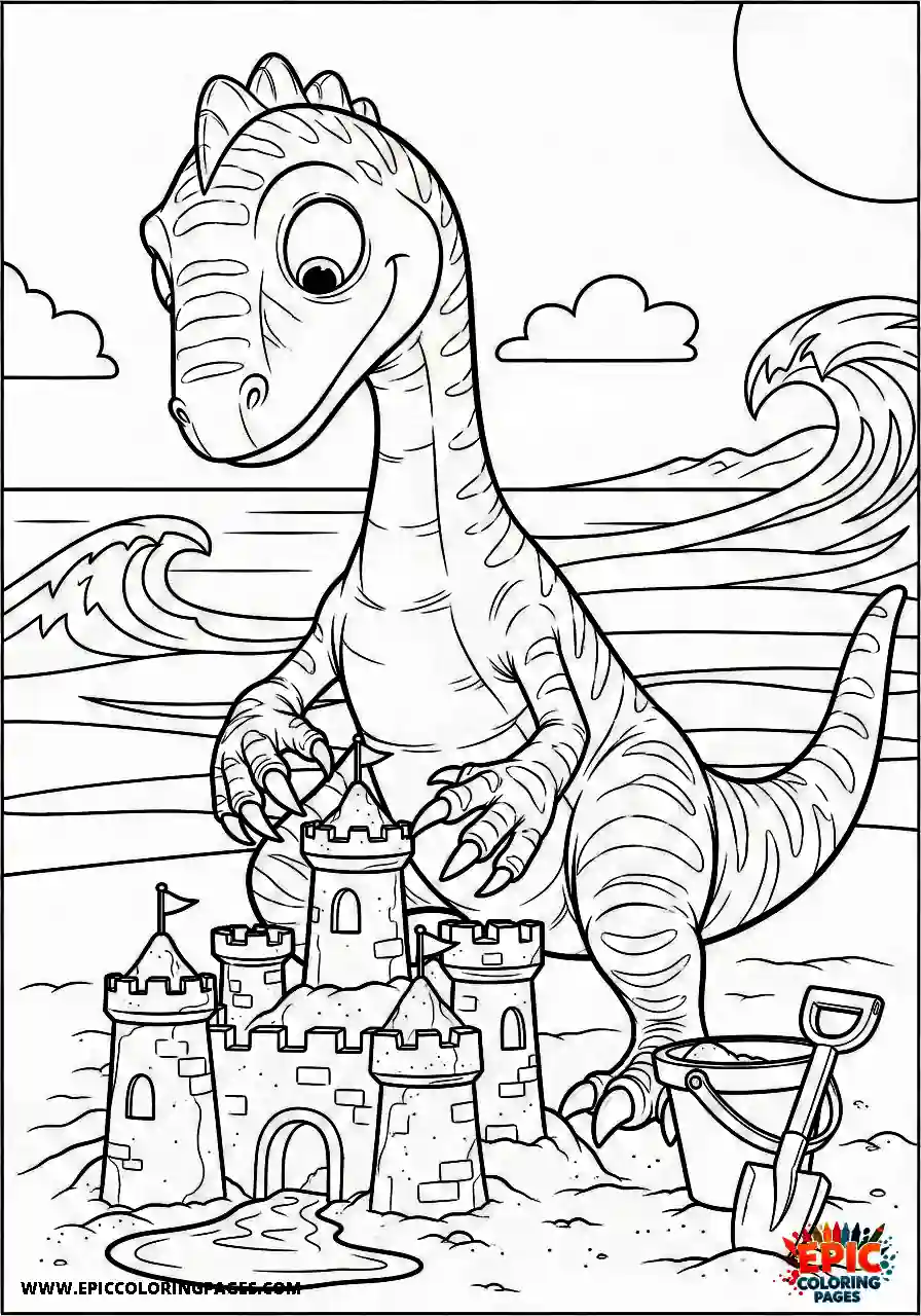 Coelophysis Coelophysis constructing a castle in the sand