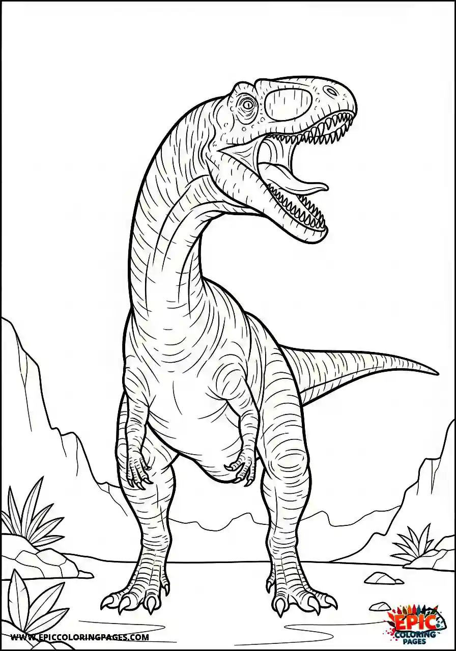Coelophysis Coelophysis roaring loudly at a rival dinosaur