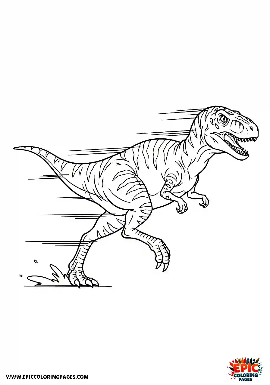 Coelophysis Coelophysis running fast with a determined look