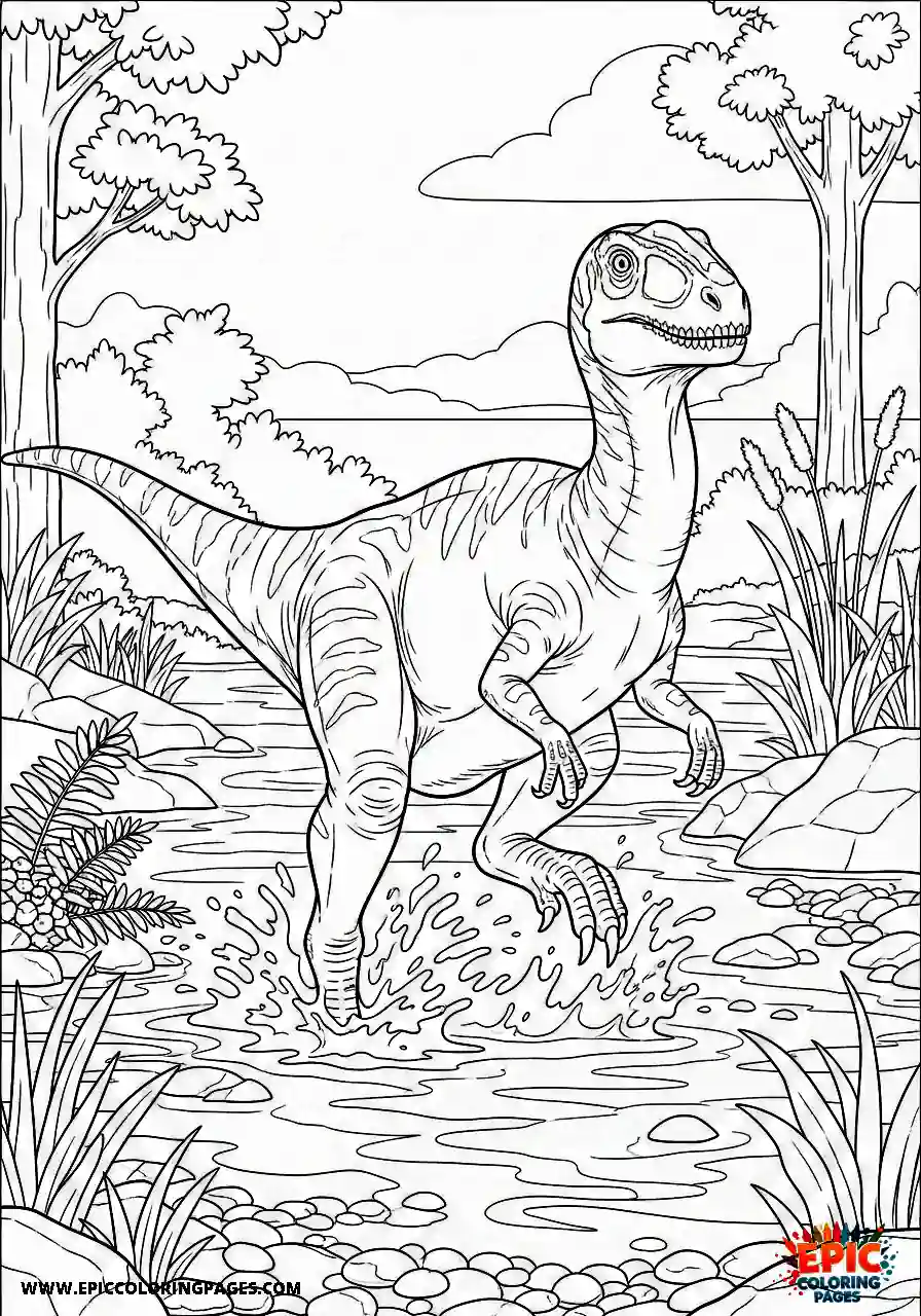 Coelophysis Coelophysis splashing happily in a shallow stream