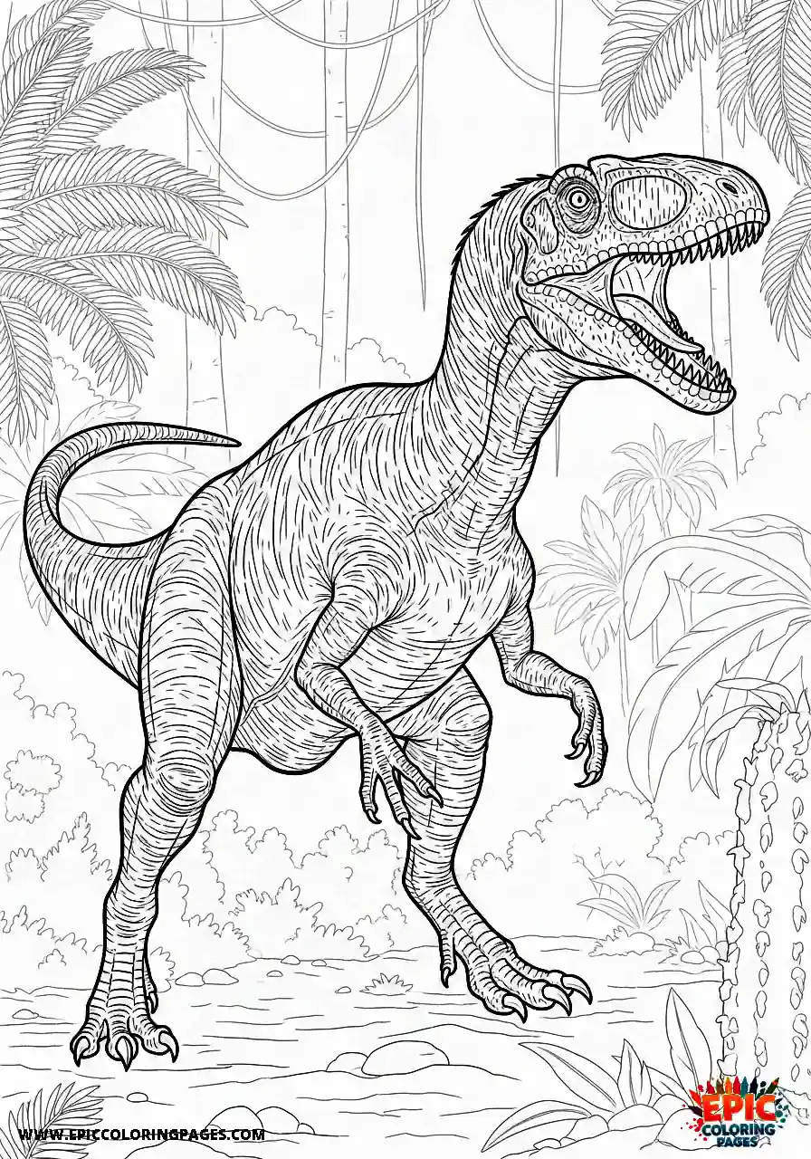Coelophysis Coelophysis striking a dynamic pose with open jaws
