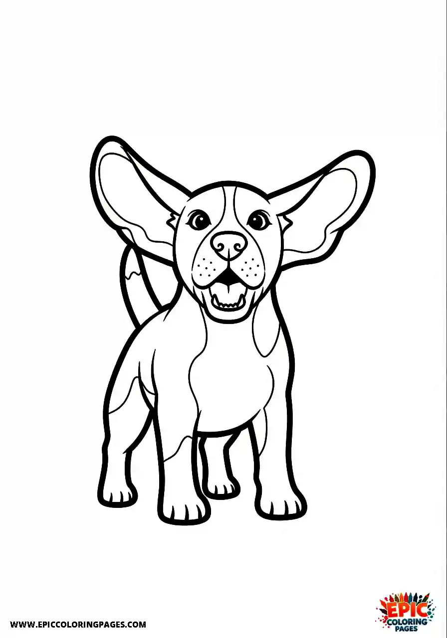 Beagle Cute cartoon style beagle hound barking with alert ears perked up