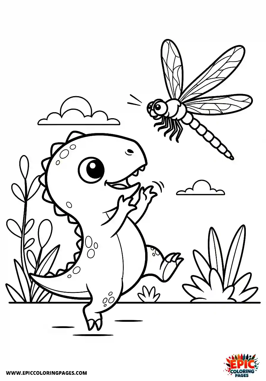 Coelophysis Cute coelophysis making a comical attempt to catch a bug