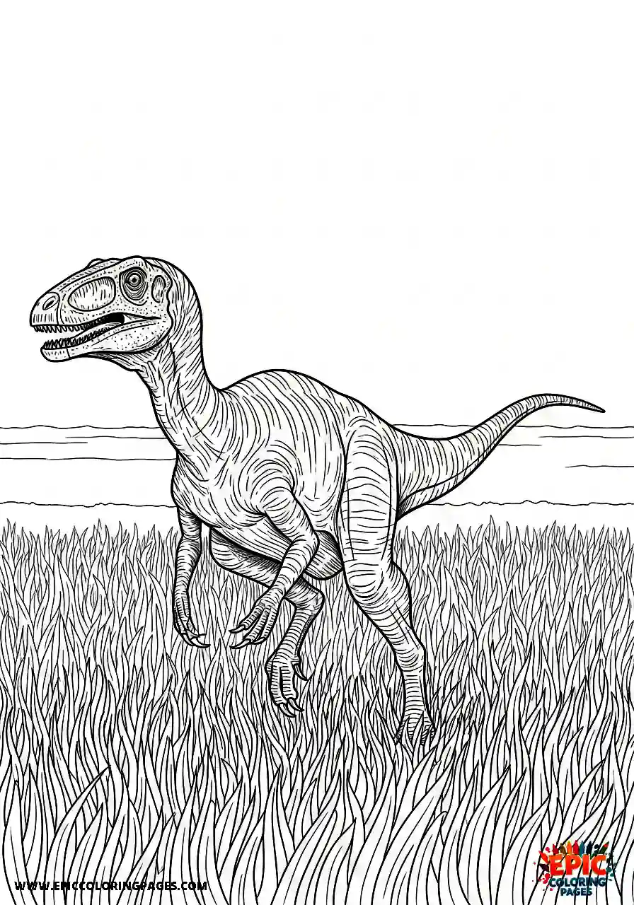 Coelophysis Cute simple easy coelophysis running in high grass