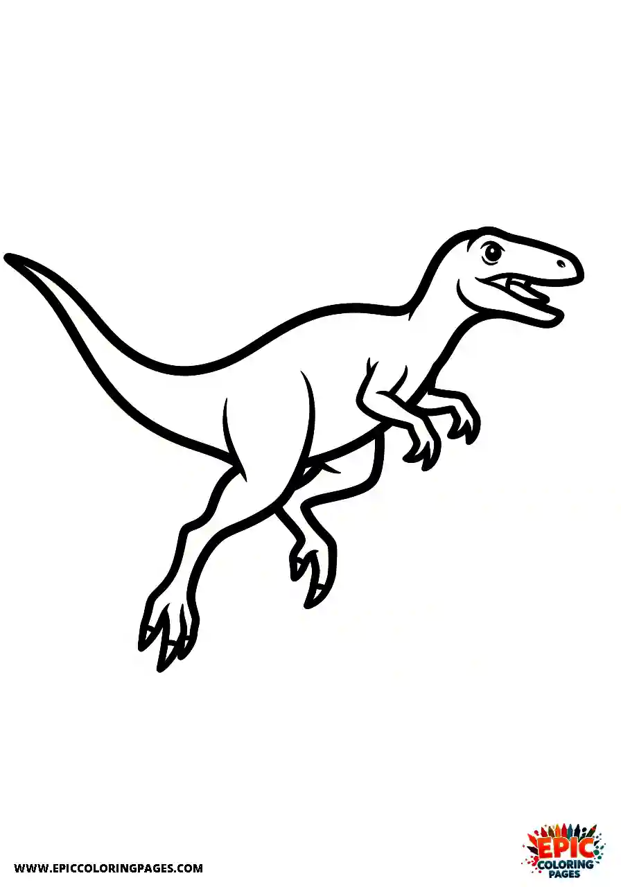Coelophysis Line art coelophysis in a dynamic mid air jump