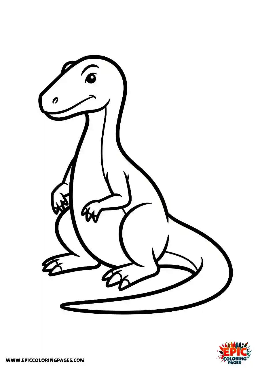 Coelophysis Line art coelophysis sitting down with its tail curled