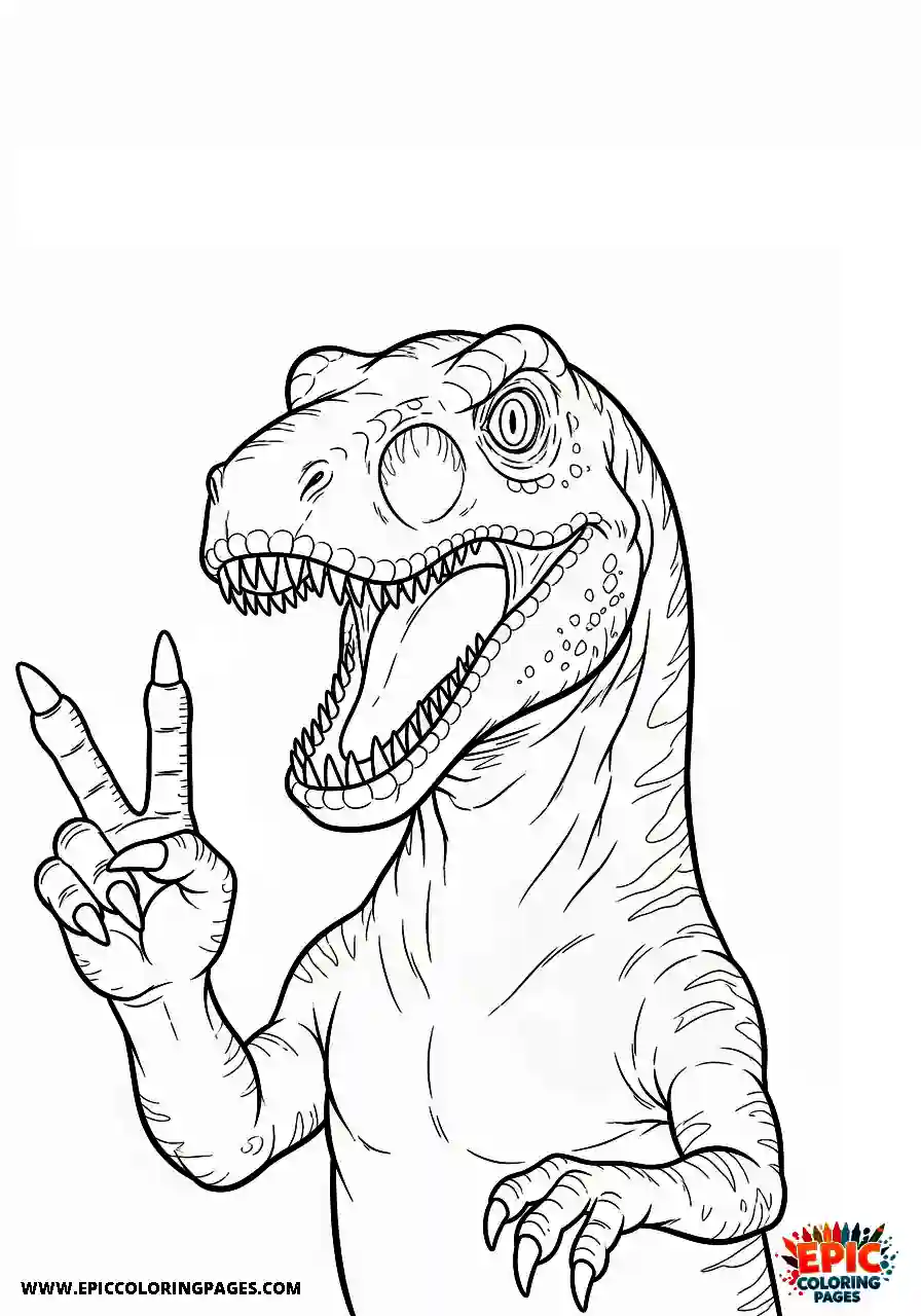 Coelophysis Manga style coelophysis posing with a funny peace sign