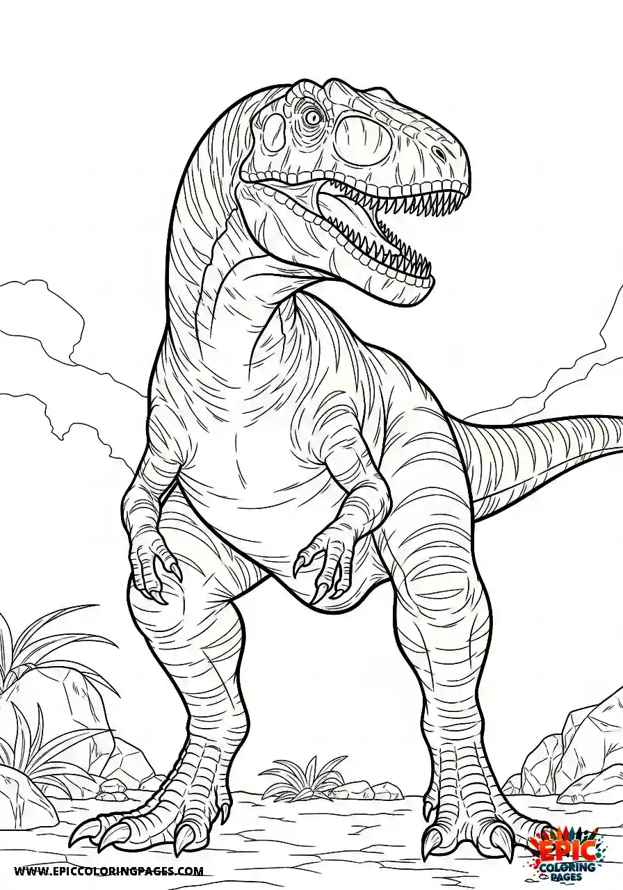 Coelophysis Manga style easy coelophysis drawn in a dramatic full body pose