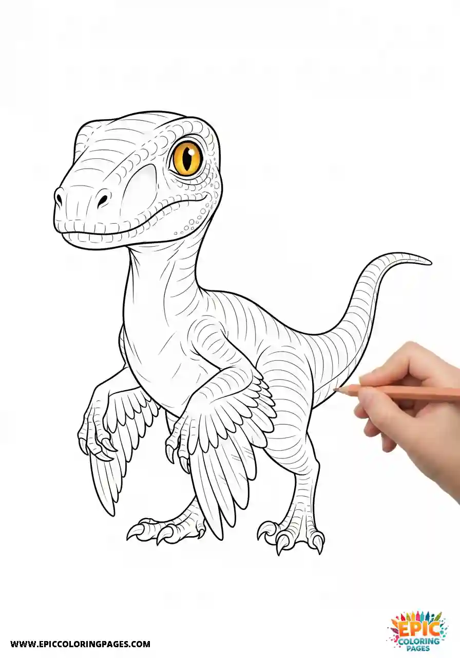 Microraptor coloring page with thick lines