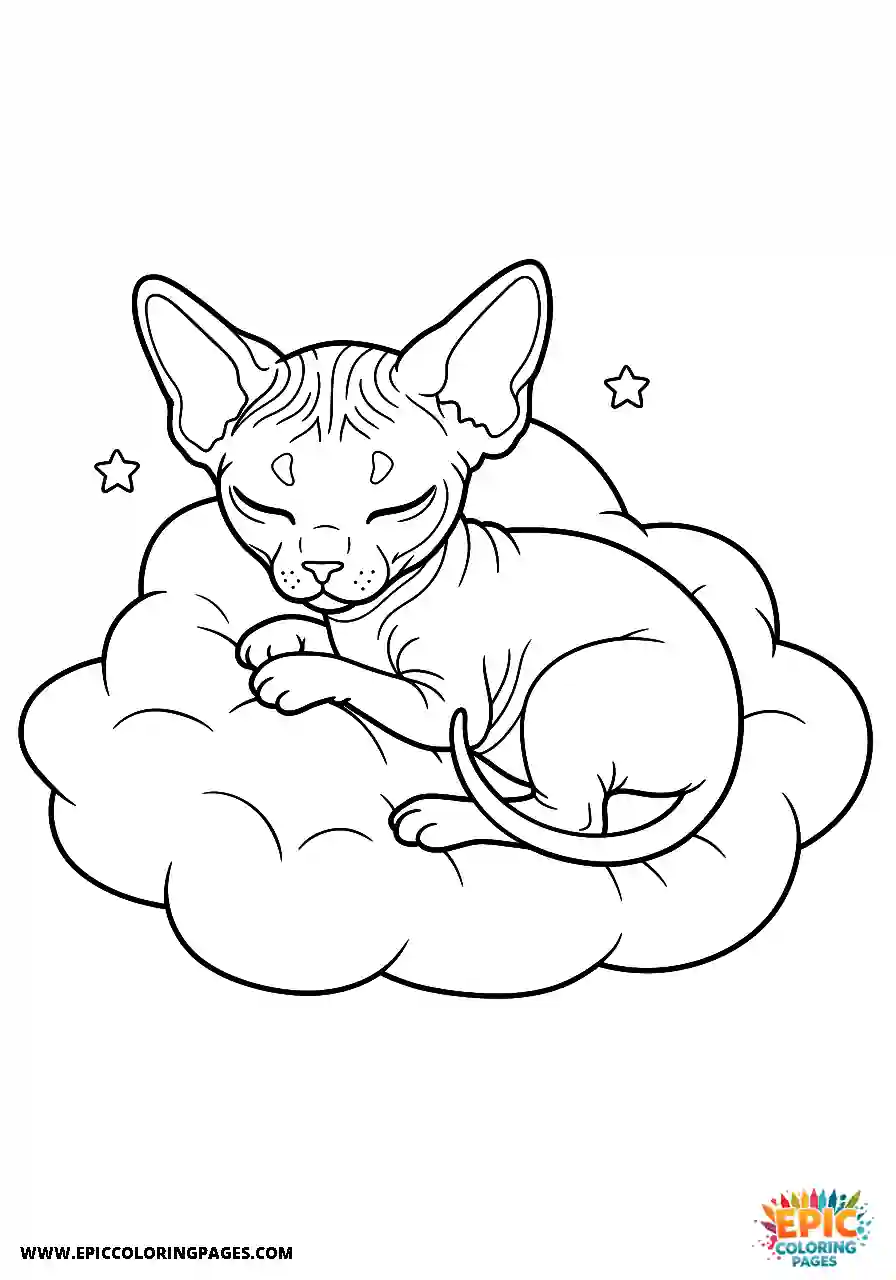 Sphynx One sphynx napping on a cloud