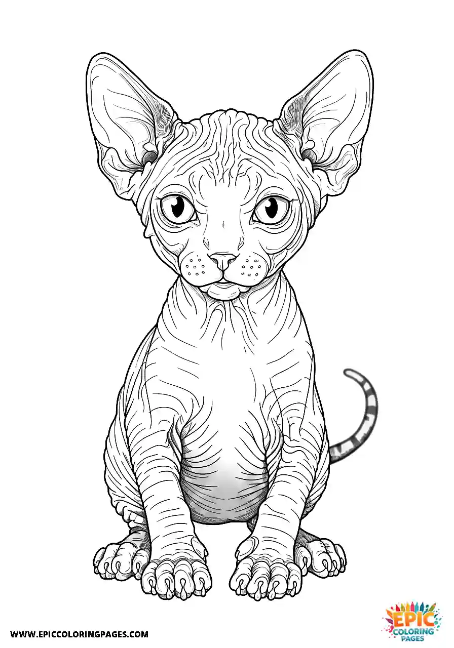 Sphynx Realistic sphynx kitten looking fierce