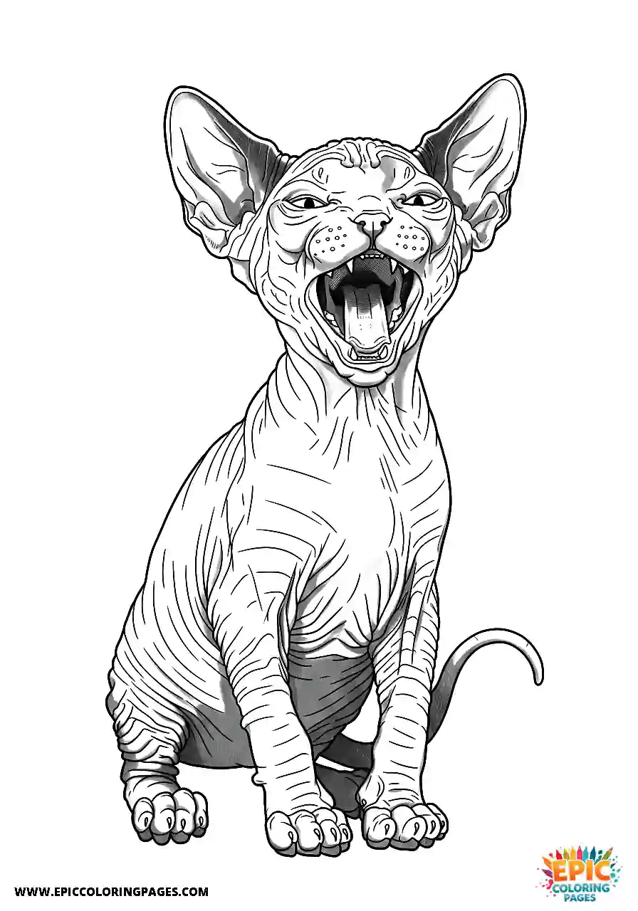 Sphynx The realistic sphynx kitten with tiny teeth