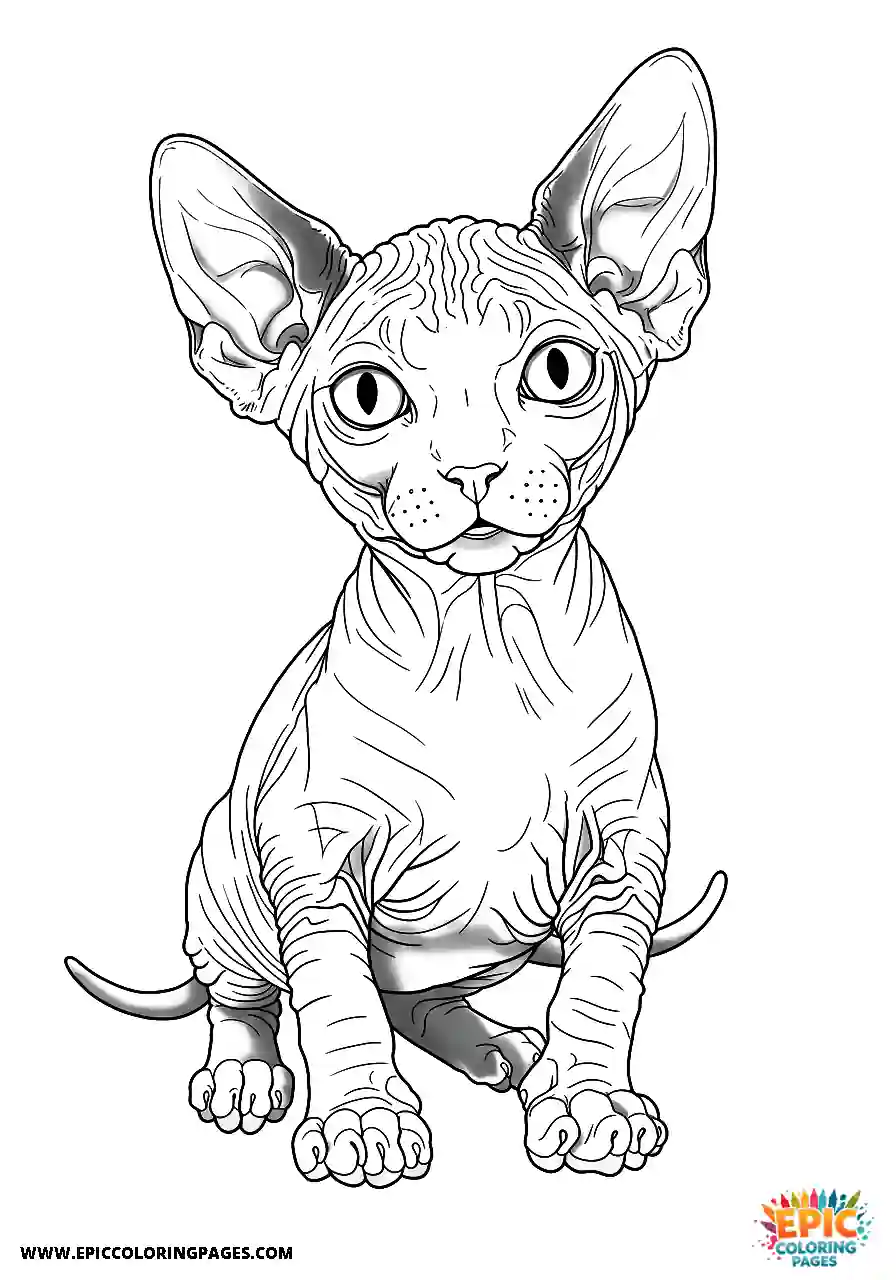 Sphynx Realistic sphynx kitten viewed from below