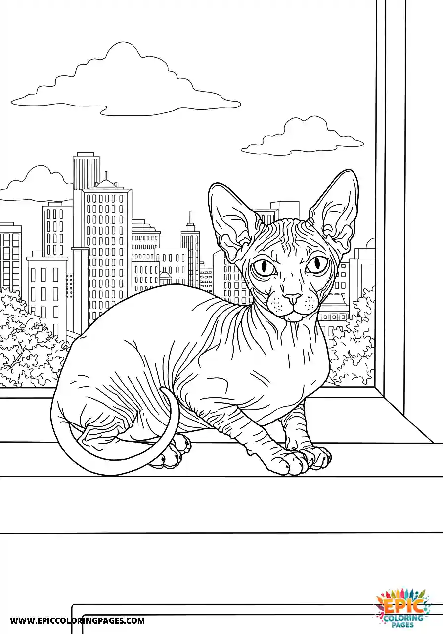 Sphynx A realistic sphynx on a windowsill