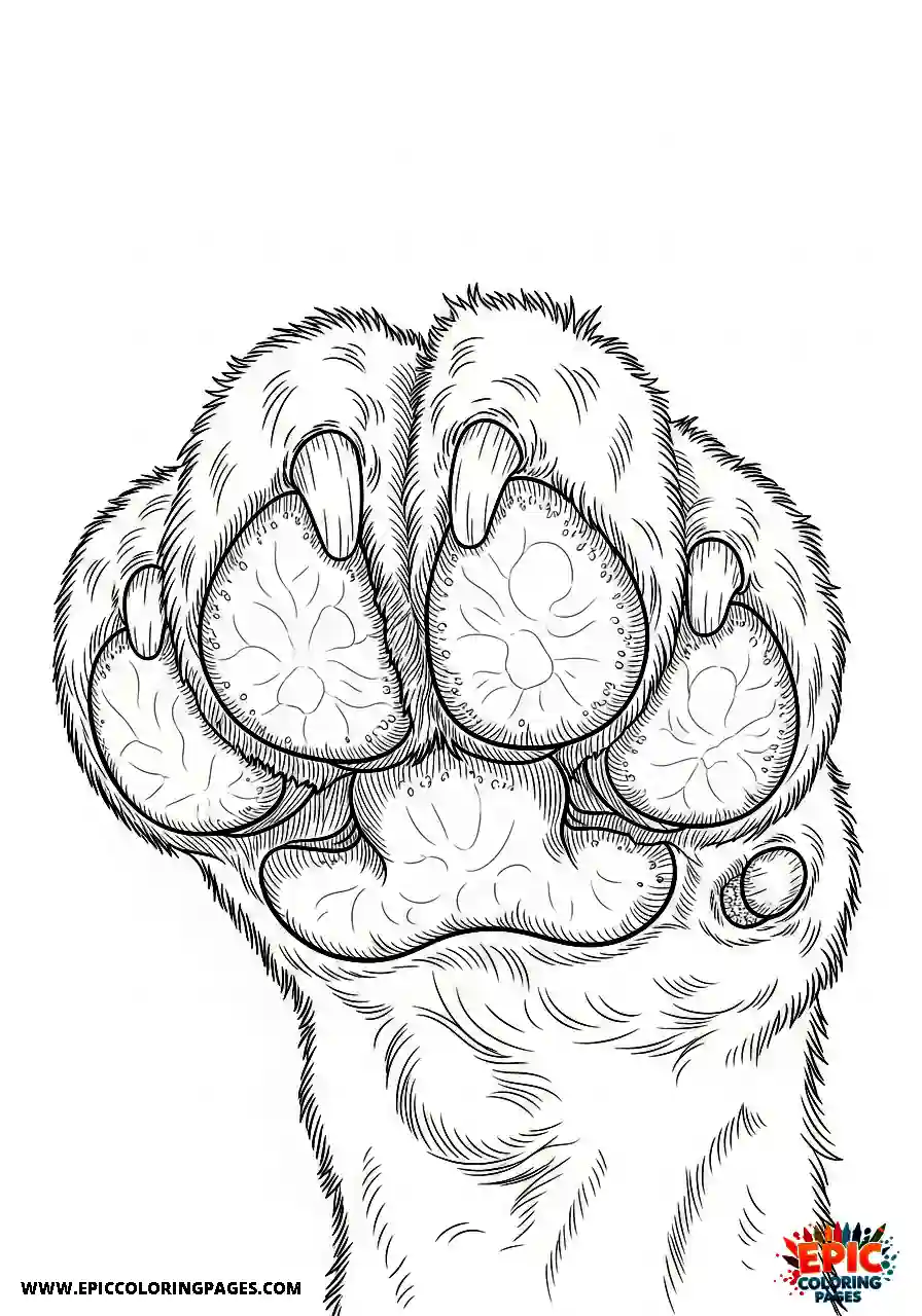 Beagle Realistic style beagle extreme macro view with foot cushions and claws