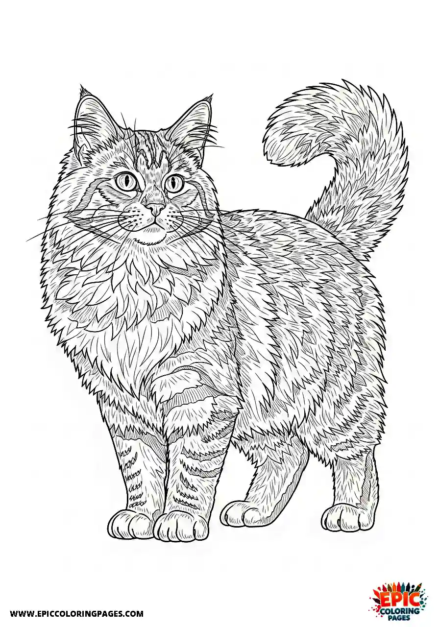 Siberian Cat Siberian cat in an awake and attentive feline posture