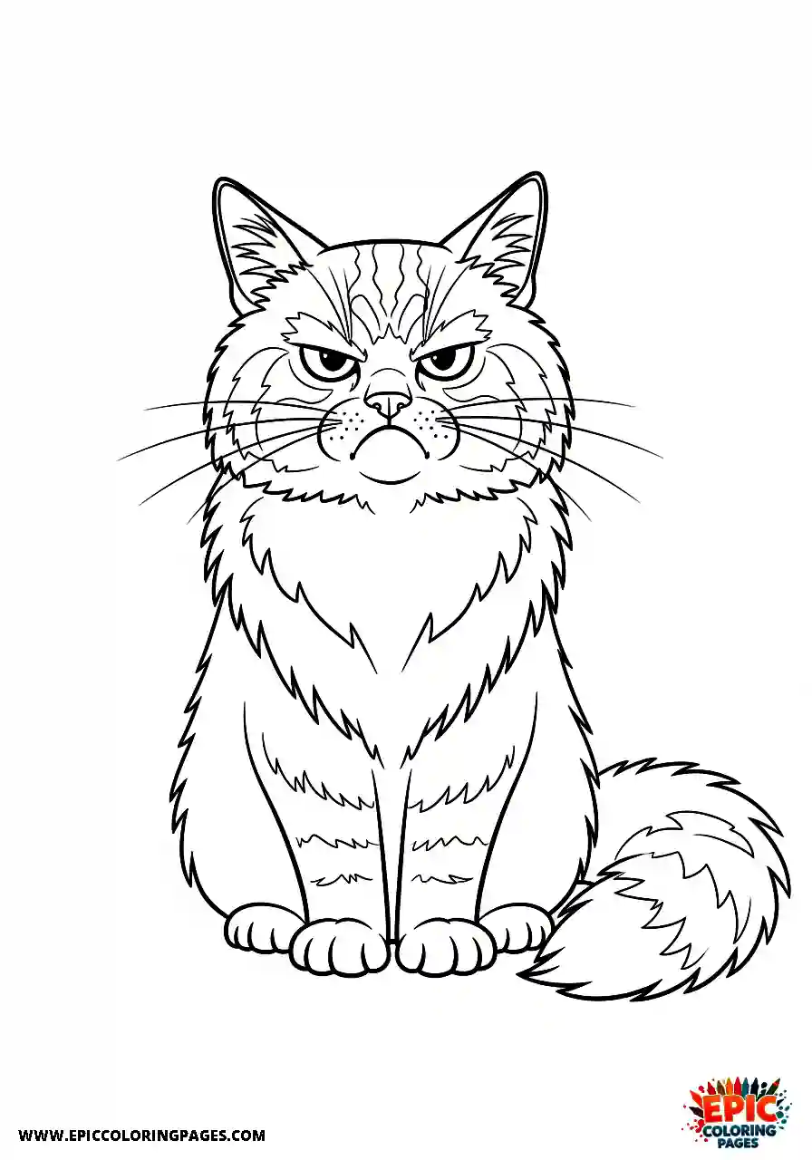 Siberian Cat Siberian cat with a grumpy expression