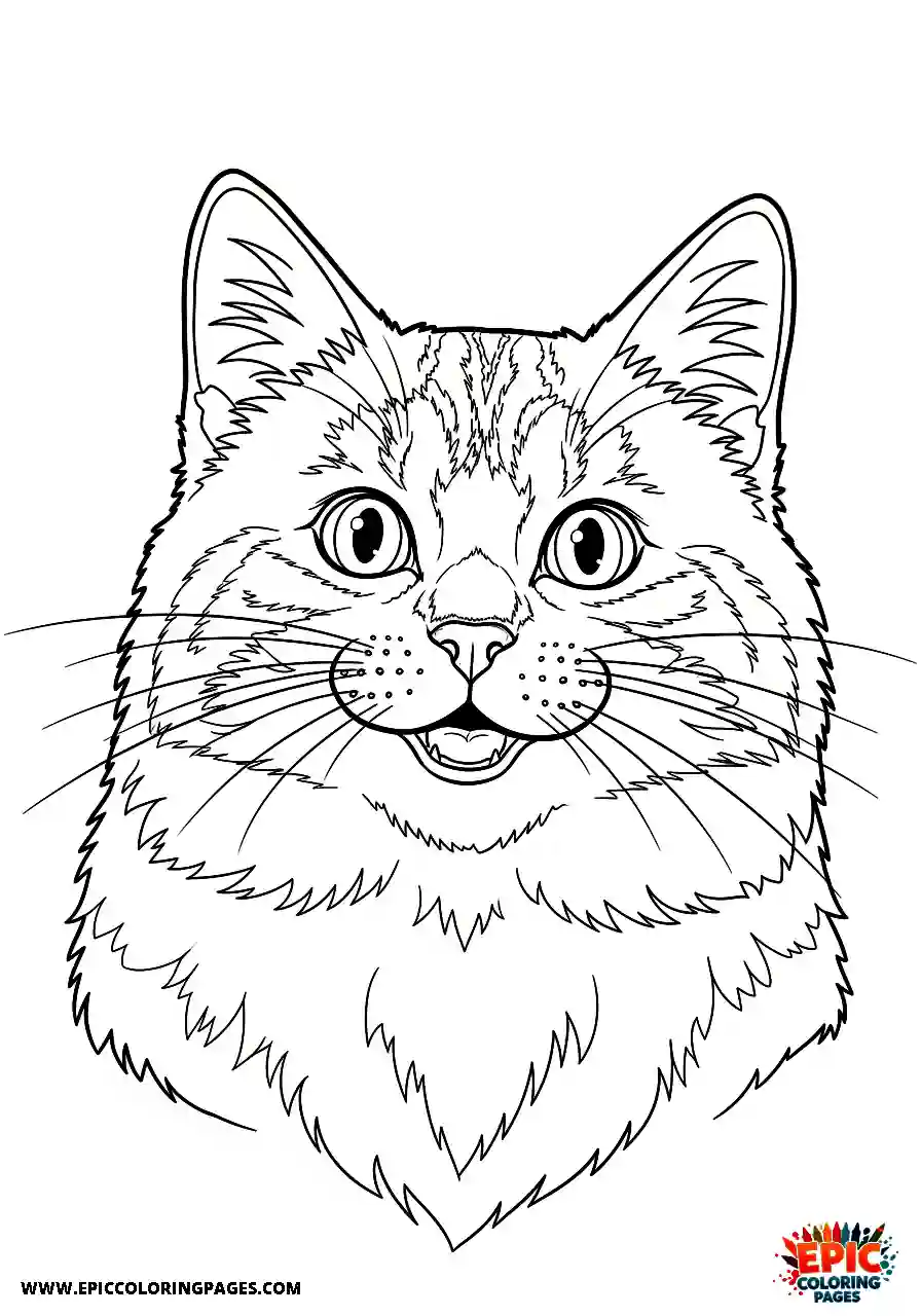 Siberian Cat Siberian cat joyful expression up close