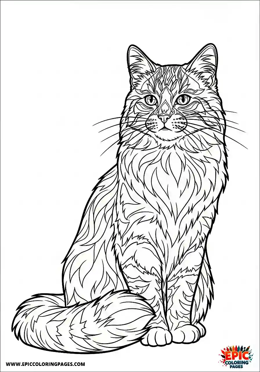Siberian Cat Siberian cat posing elegantly while looking forward