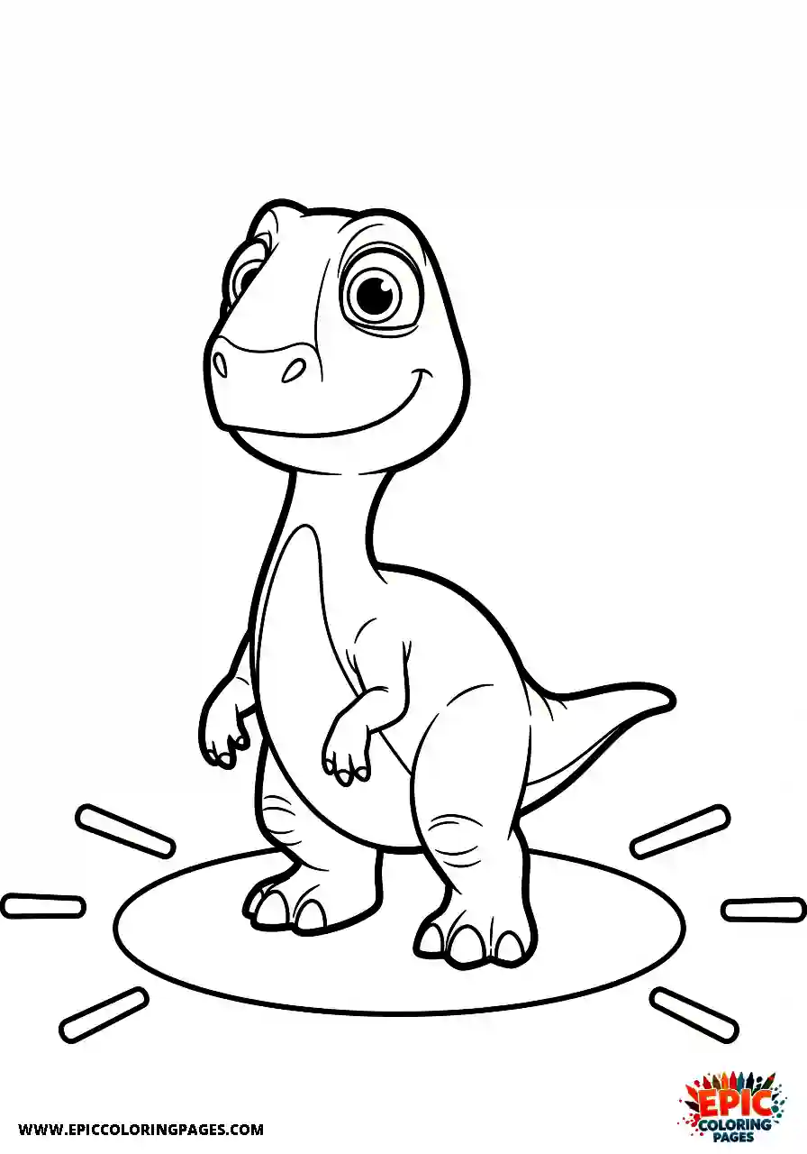 Coelophysis Simple cartoon style coelophysis standing in a patch of sunlight