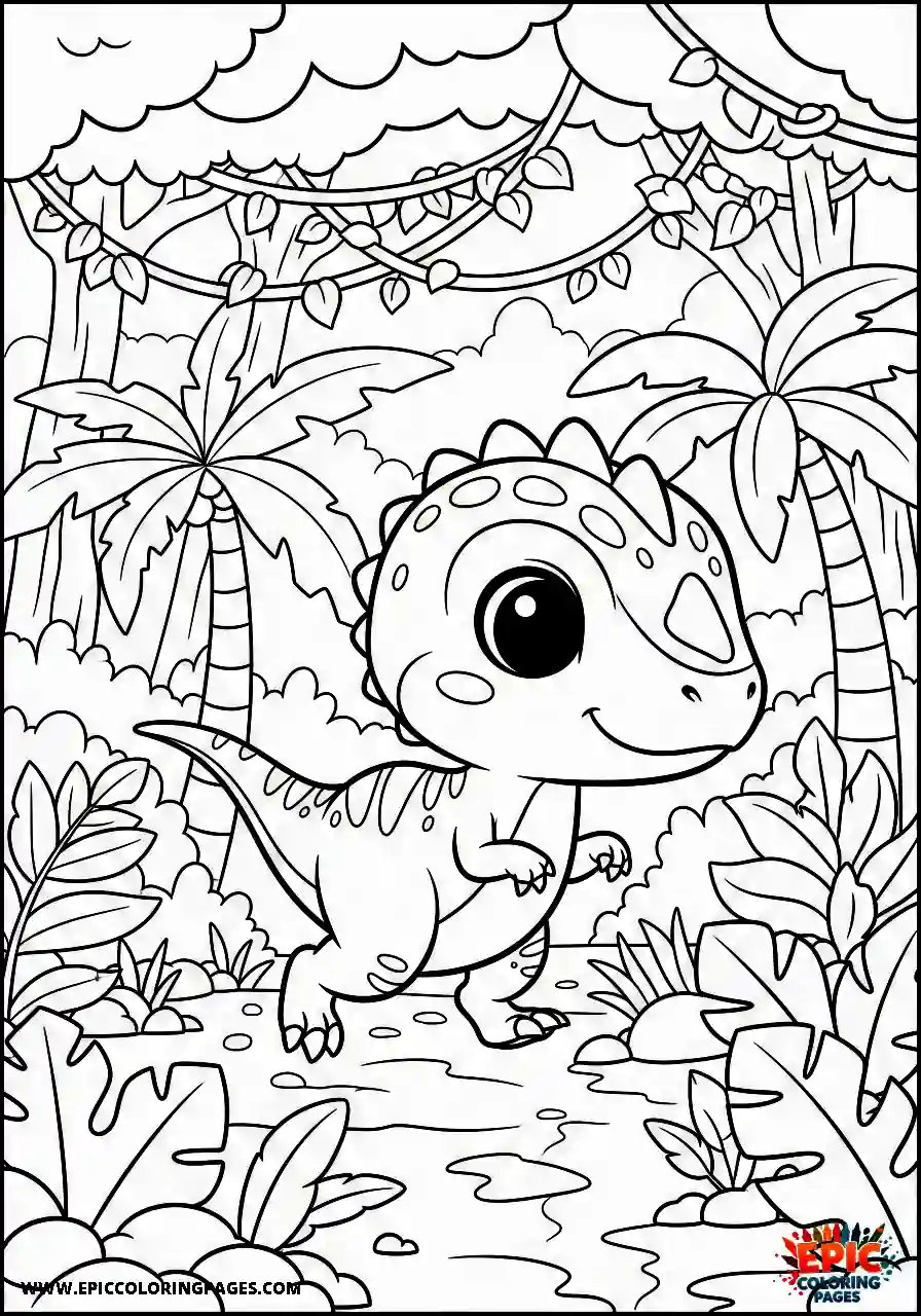 Coelophysis Simple chibi style coelophysis running in a jungle