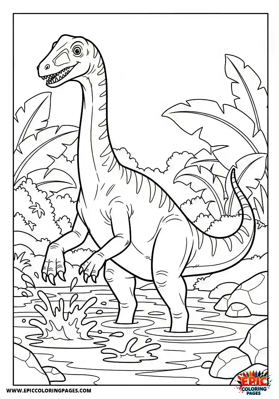 Coelophysis Simple coelophysis enjoying the water in a stream