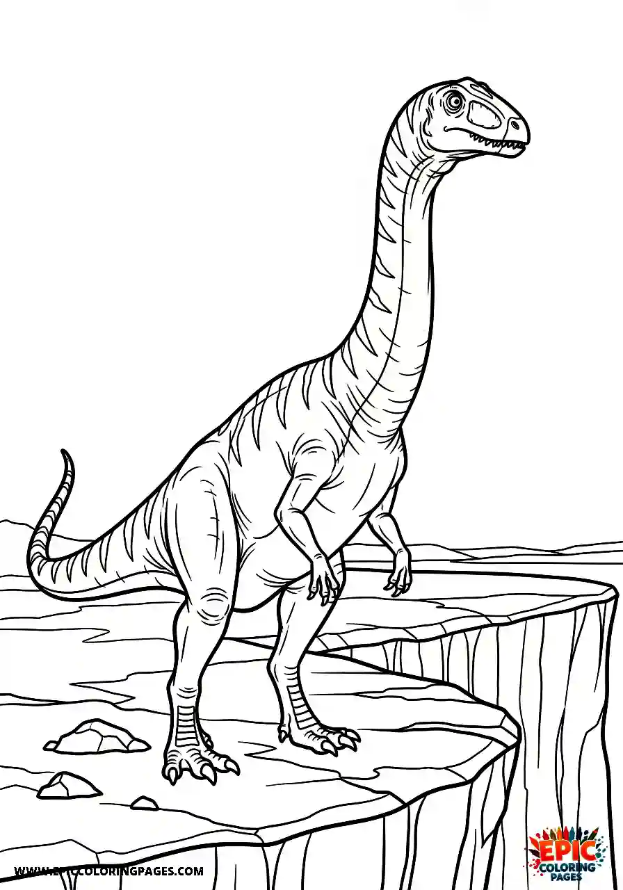 Coelophysis Simple coelophysis perched on a cliff edge looking majestic