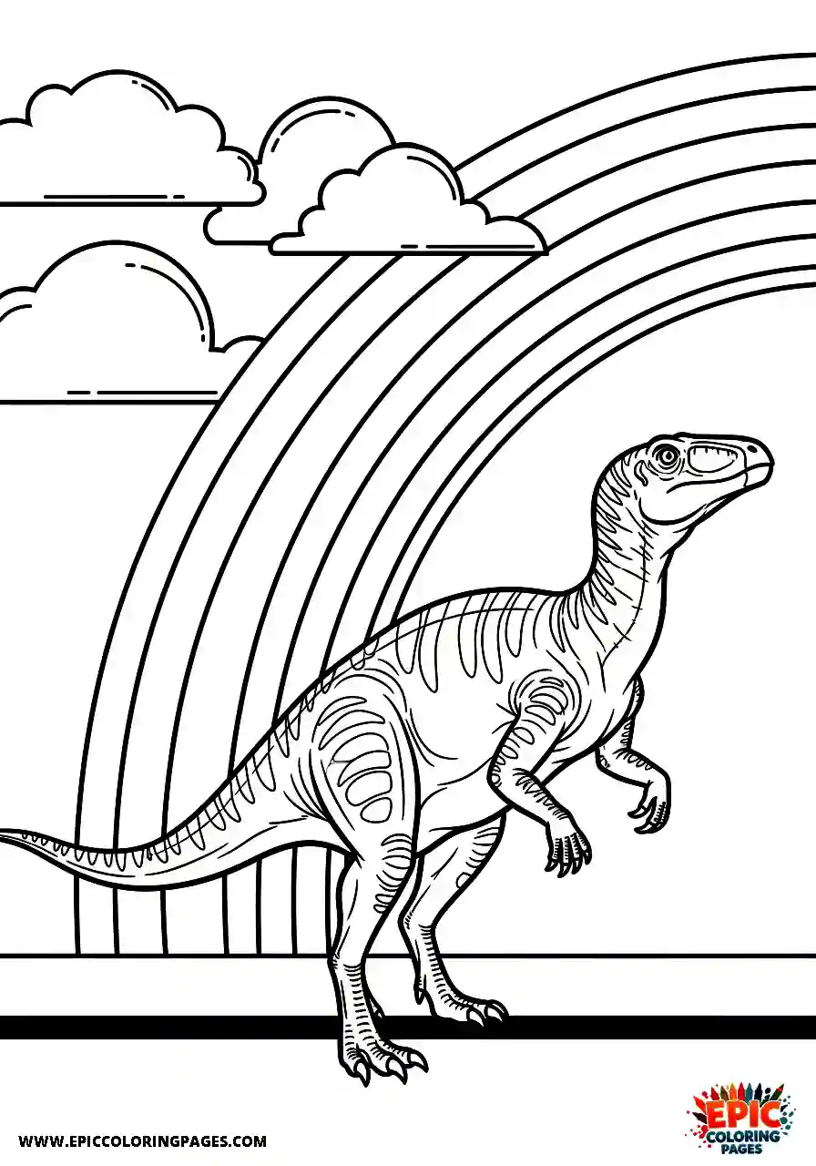 Coelophysis Simple coelophysis standing under a rainbow