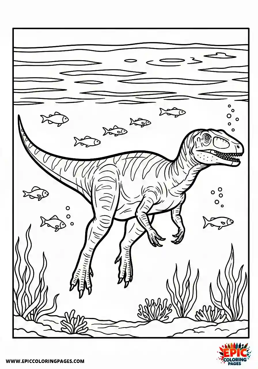 Coelophysis Simple coelophysis in an underwater swimming scene