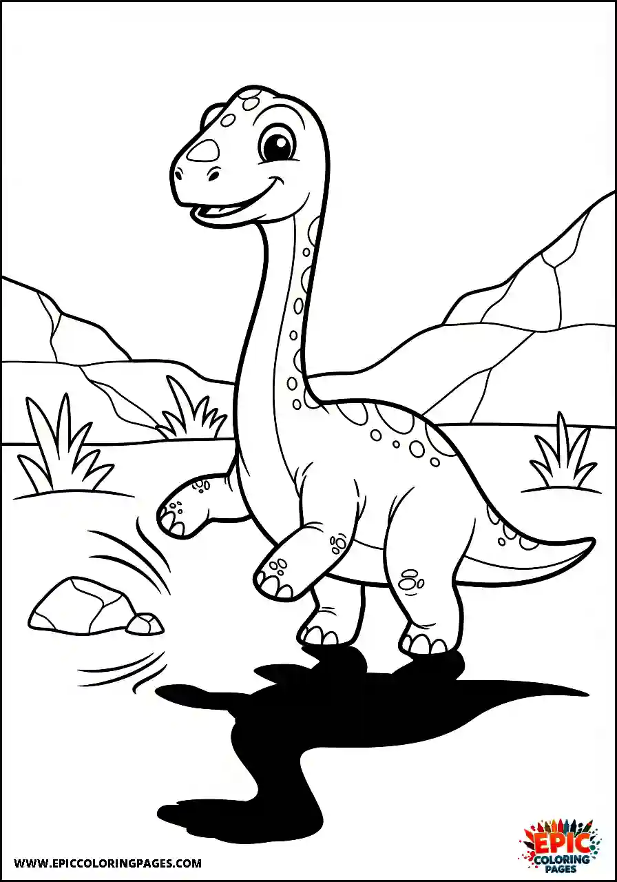 Coelophysis Simple cute coelophysis playing with its own shadow