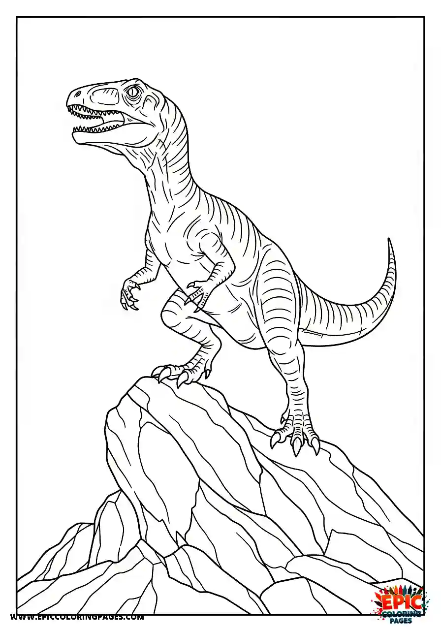 Coelophysis Simple easy coelophysis standing dramatically on a rock
