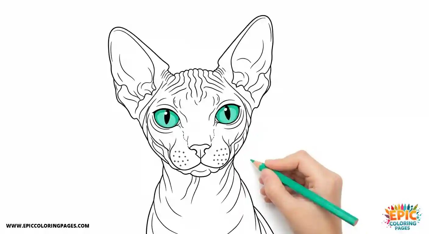 Sphynx sphynx cat coloring sheet
