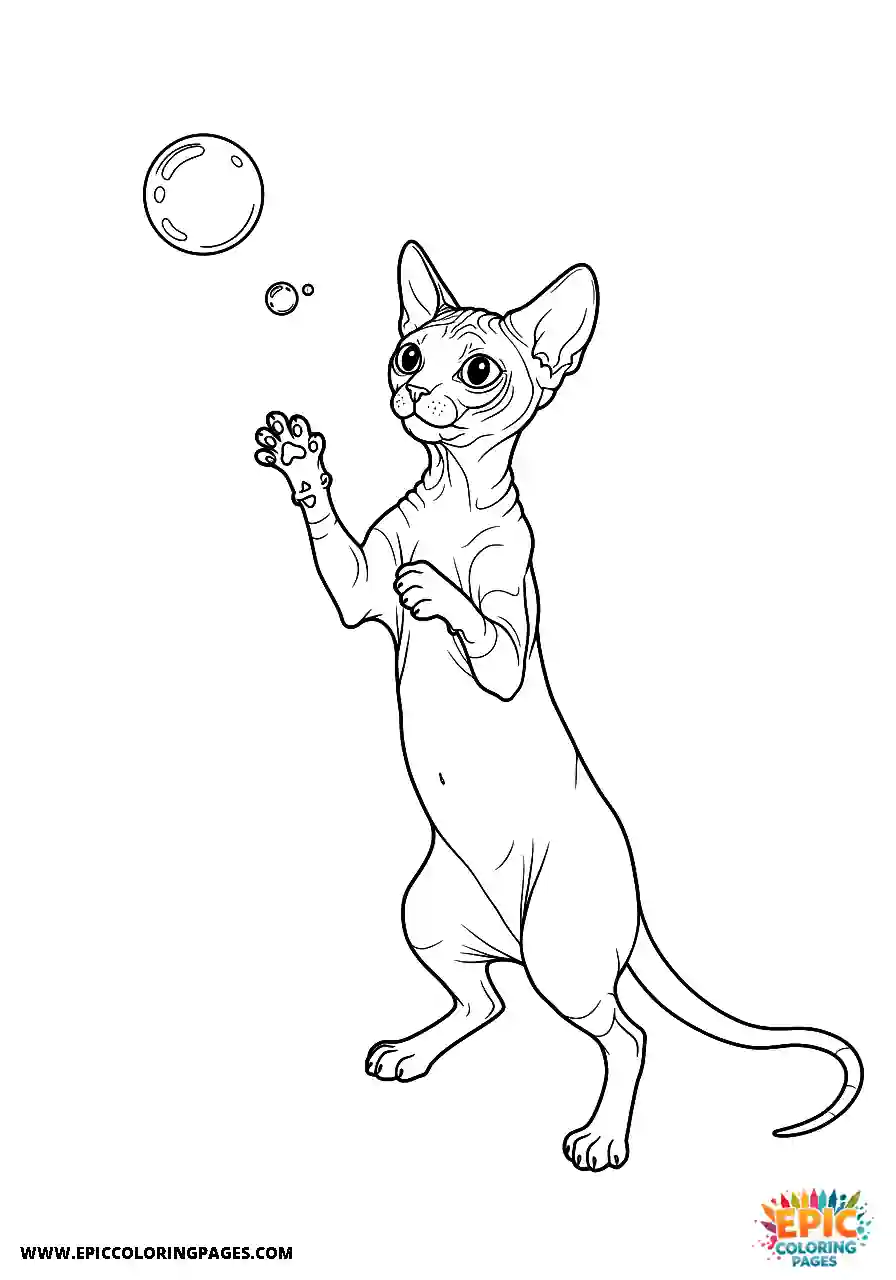 Sphynx The sphynx midpounce aiming for a soap bubble
