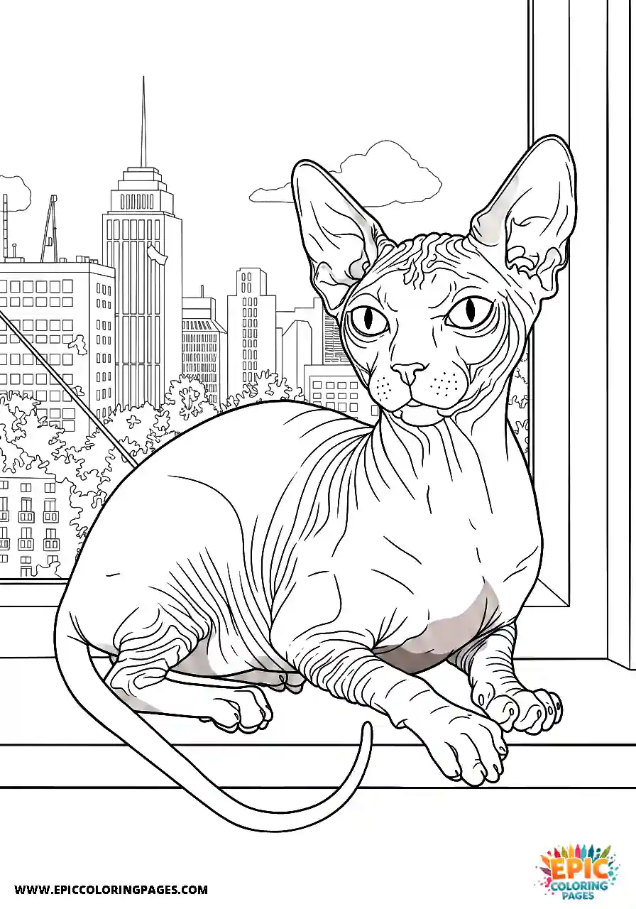 Sphynx A sphynx resting on a ledge