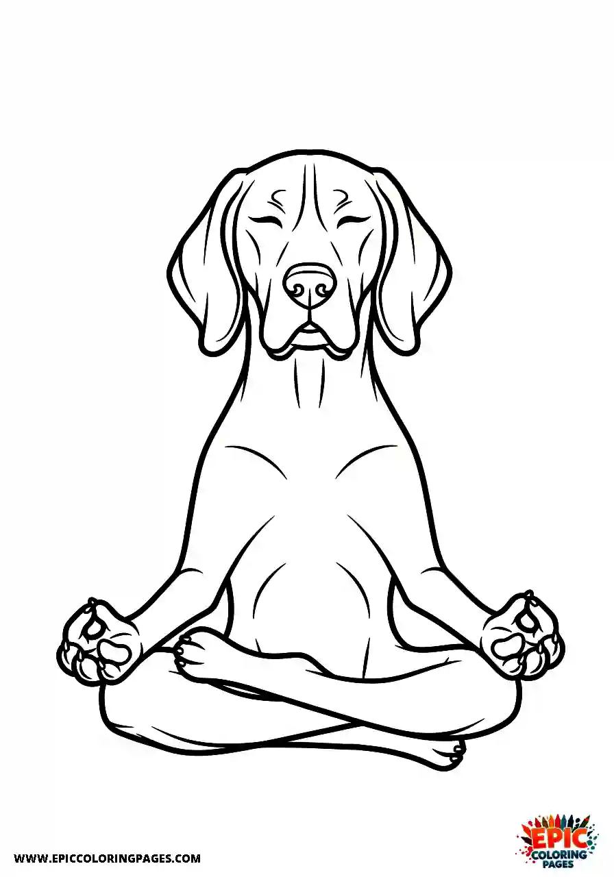 german shorthaired pointer Anime style german shorthaired pointer practicing a peaceful yoga meditation pose