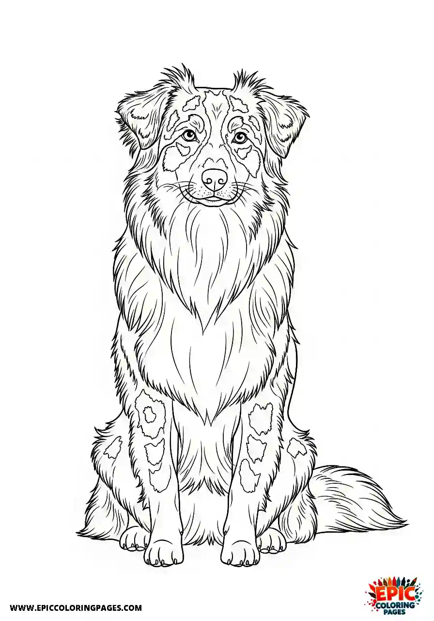 Australian Shepherd Australian Shepherd sitting and waiting for a command