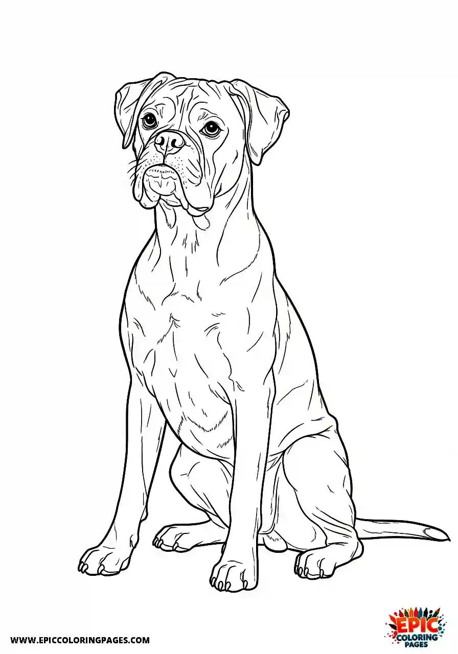 Boxer Boxer dog waiting patiently