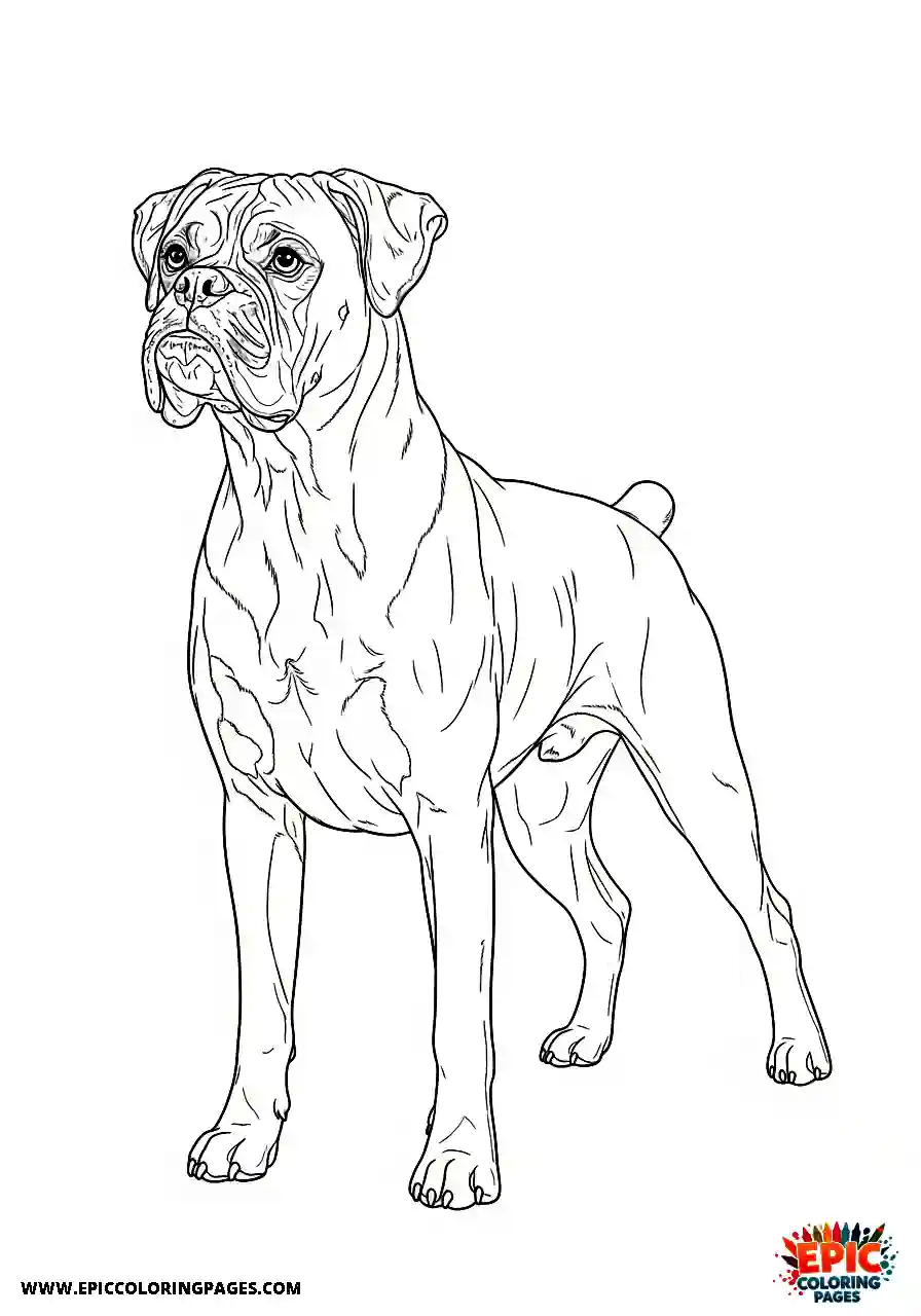 Boxer Boxer dog watching the horizon with a highly focused gaze