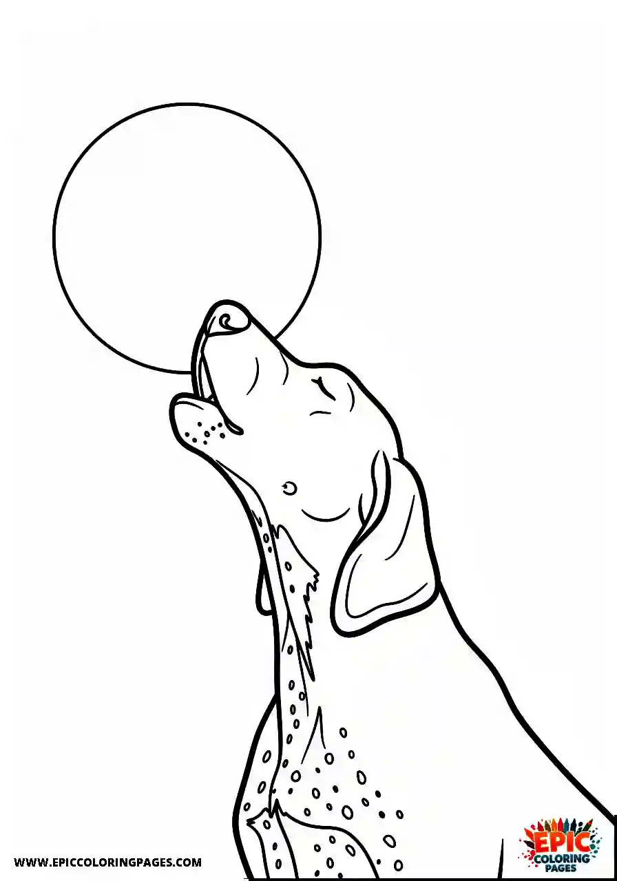 german shorthaired pointer Cartoon style german shorthaired pointer howling loudly up at the full night moon