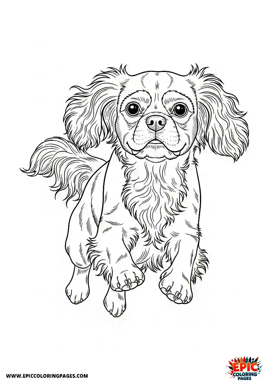Cavalier King Charles Spaniel Cavalier King Charles Spaniel leaping playfully with lots of energy