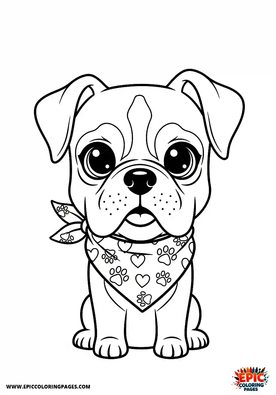 Boxer Fashionable boxer dog sporting a fabric collar