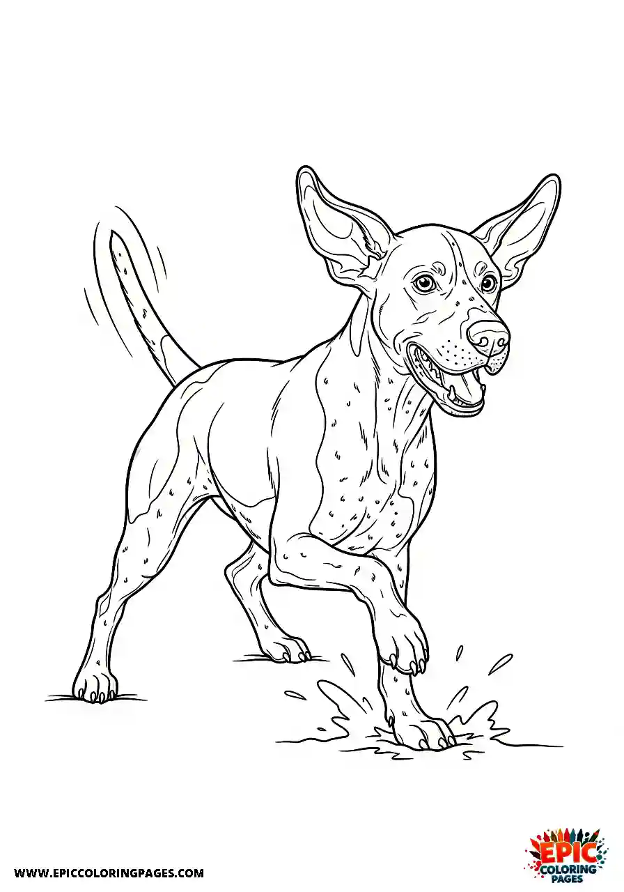 german shorthaired pointer German shorthaired pointer digging eagerly into the soft earth with sharp front claws