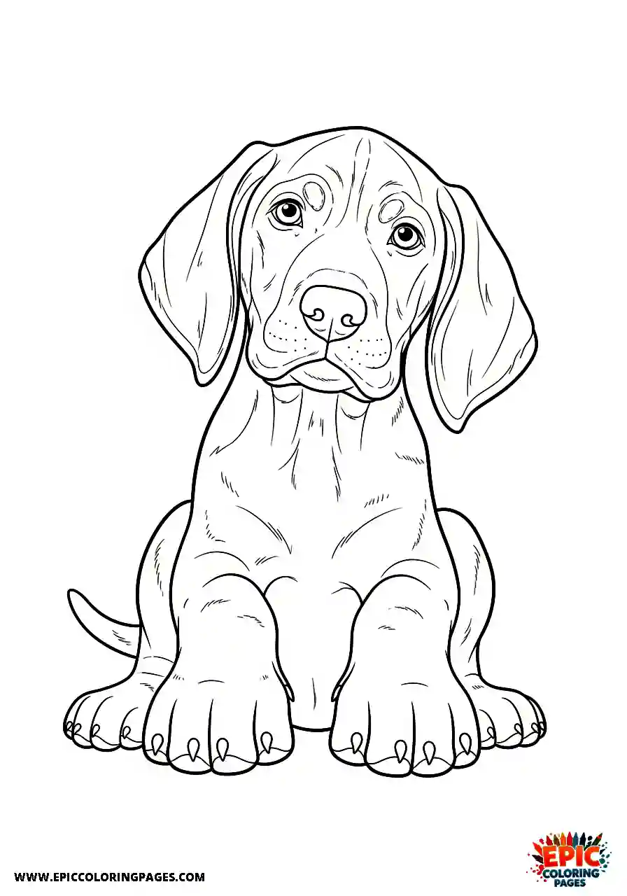 german shorthaired pointer German shorthaired pointer puppy resting quietly with distinctly massive front feet