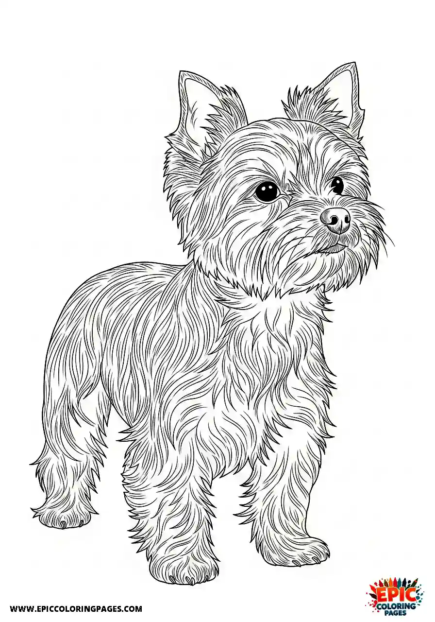 Yorkshire Terrier Lateral view of a realistic Yorkshire terrier with perfectly groomed hair