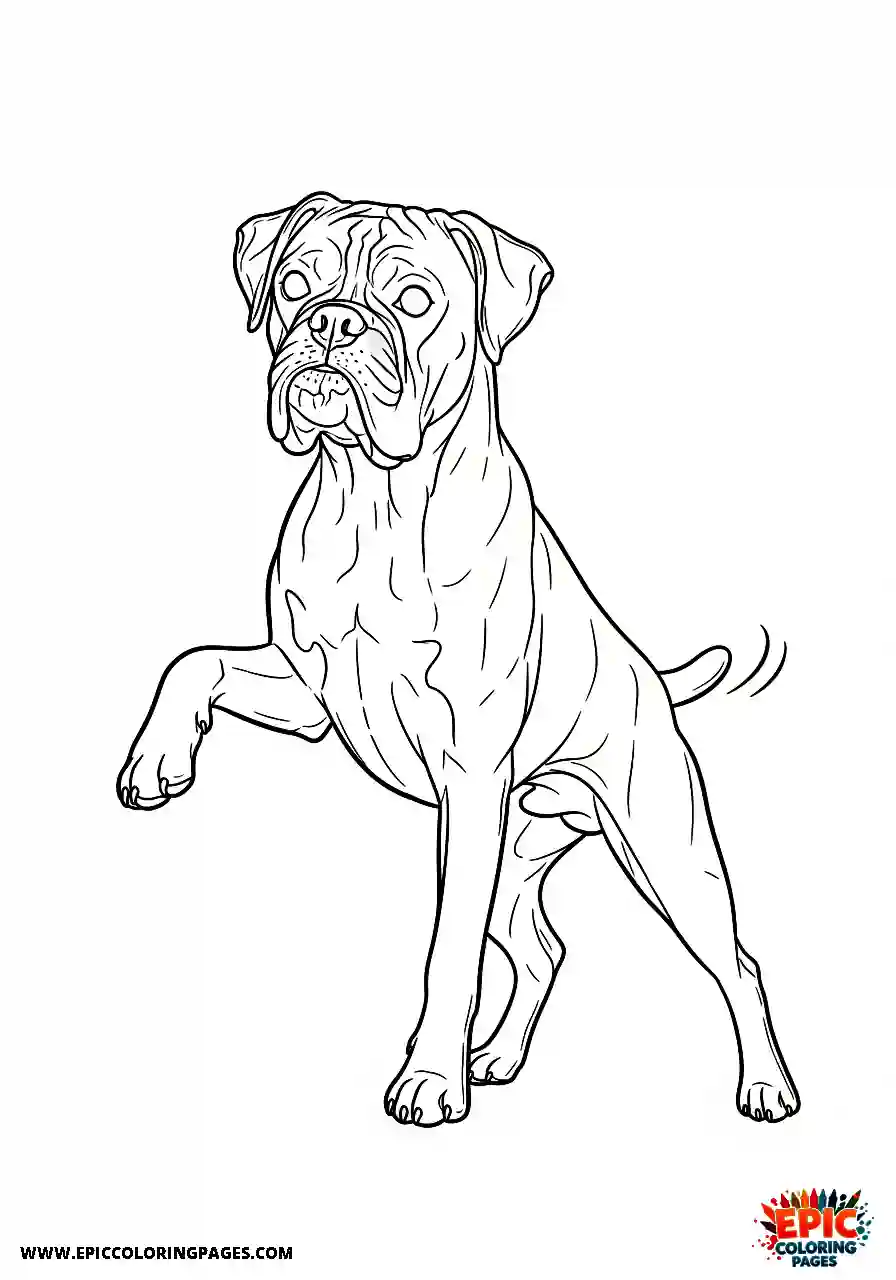 Boxer Realistic boxer dog offering a handshake with one paw raised