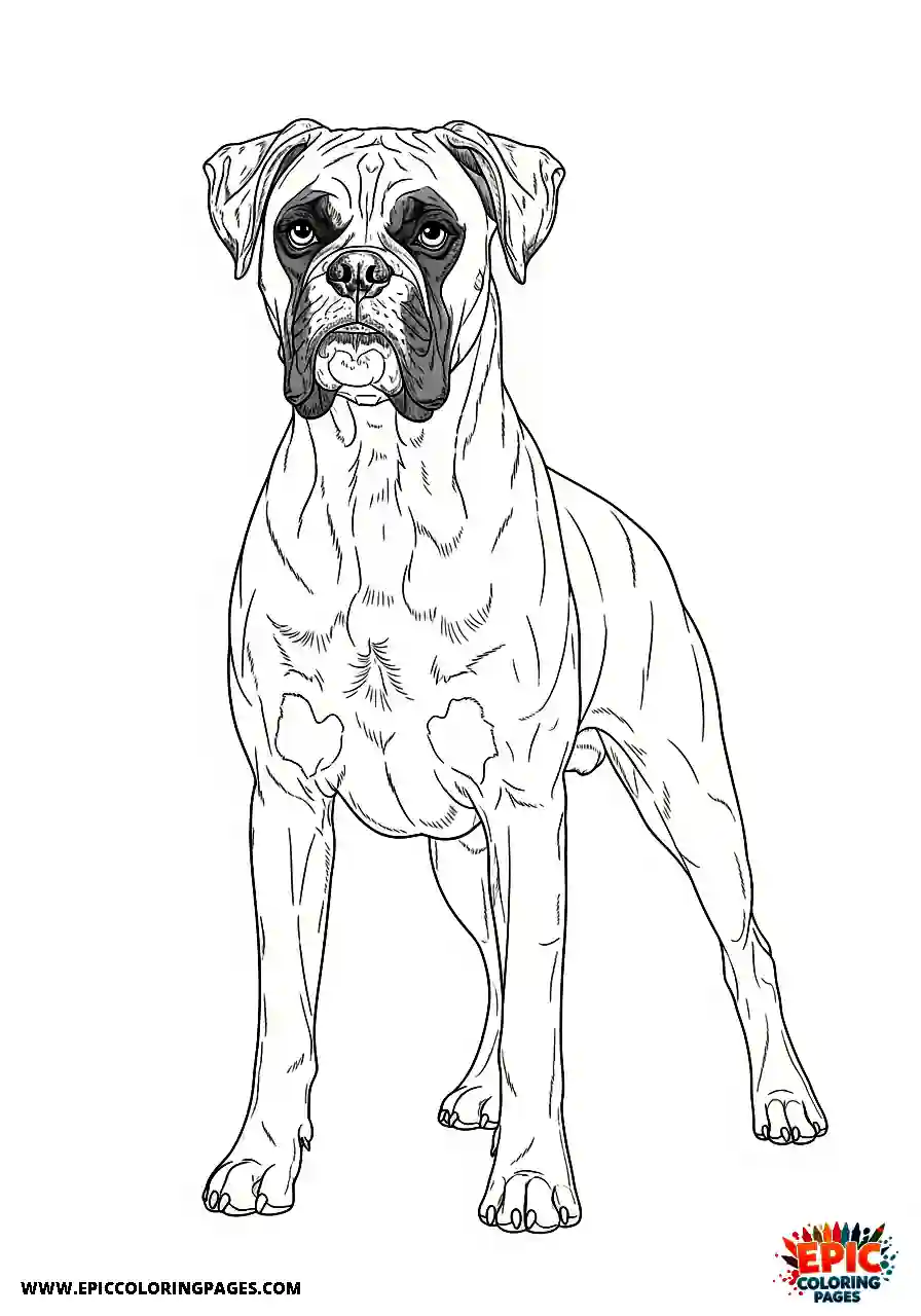 Boxer Realistic boxer dog with a proud posture from head to paws