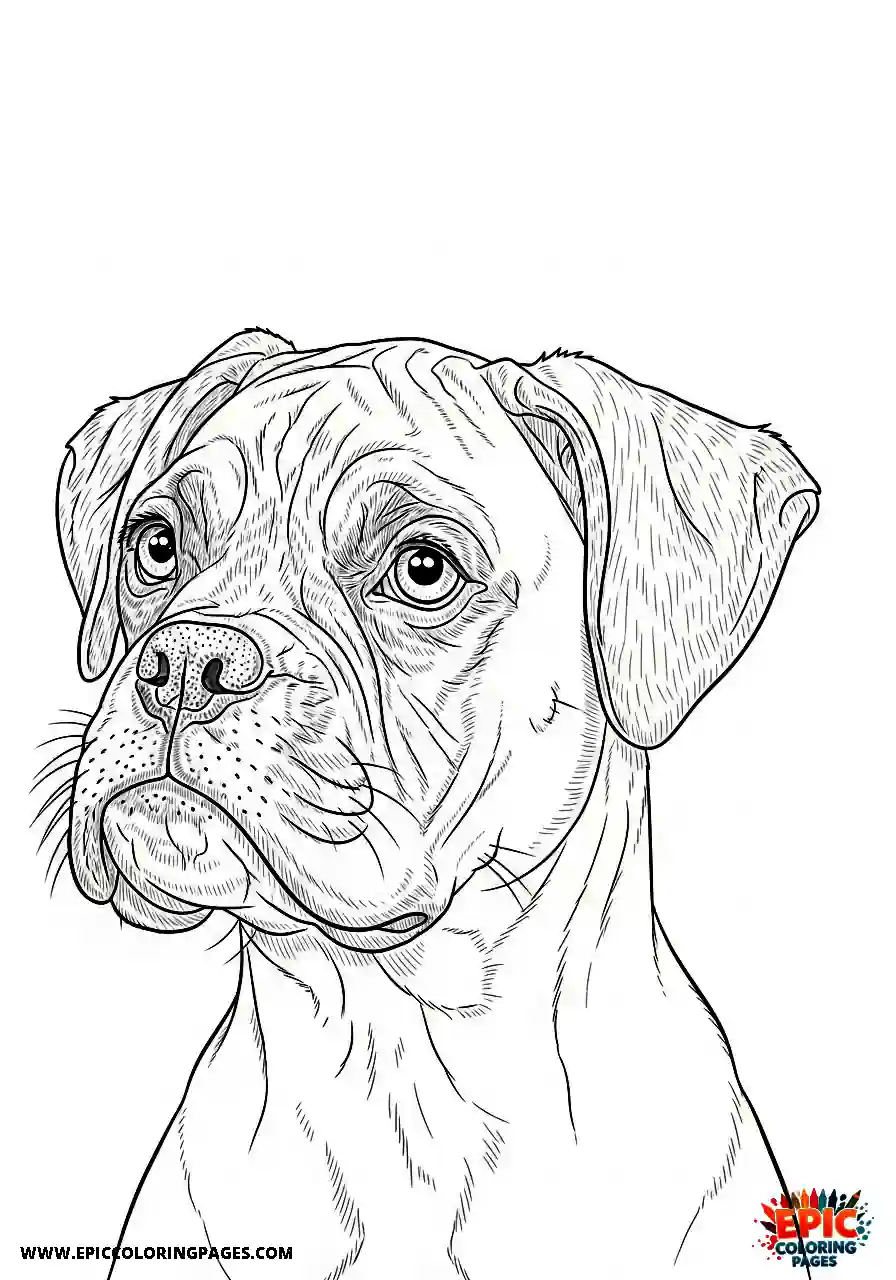 Boxer Realistic boxer dog puppy tilting its head while listening closely