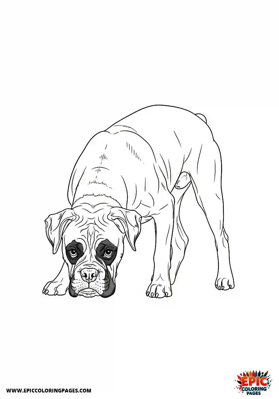 Boxer Realistic boxer dog tracking a scent through the tall grass