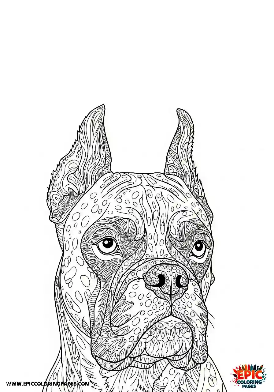 Boxer Realistic boxer dog upper body turned away